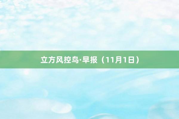 立方风控鸟·早报（11月1日）